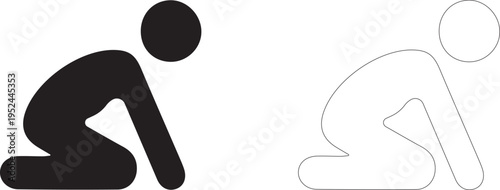 Low lunge. Vector icon for fitness apps and home workouts.