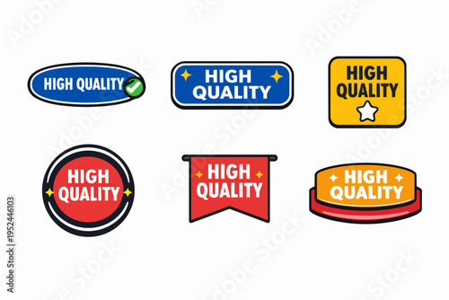 High quality badges and labels set for product promotion and guarantee