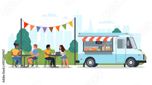 A minimalist, flat design illustration depicting a group of figures connected at the feet. Evokes themes of collaboration, unity, and collective effor