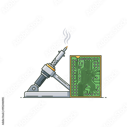 Soldering Iron and Circuit Board Electronic Repair.