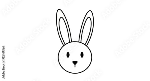 A simple line drawing of a rabbit face.