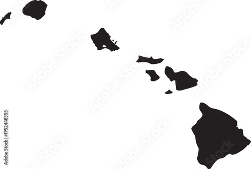 Hawaii map on white background vector
