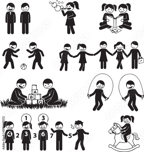 Hands with tools collection - vector silhouette illustration