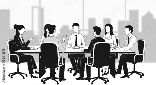 Business Meeting - A Group of Professionals Collaborating Around a Table.