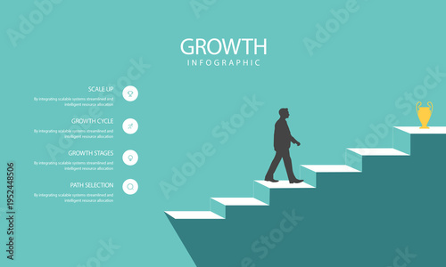 Business Strategy Steps for Growth Infographic Template
