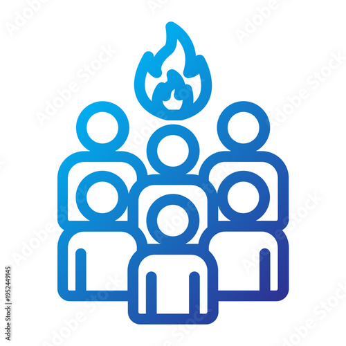Social Unrest Leadership Line Gradient Icon