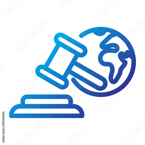 International Justice Line Gradient Icon