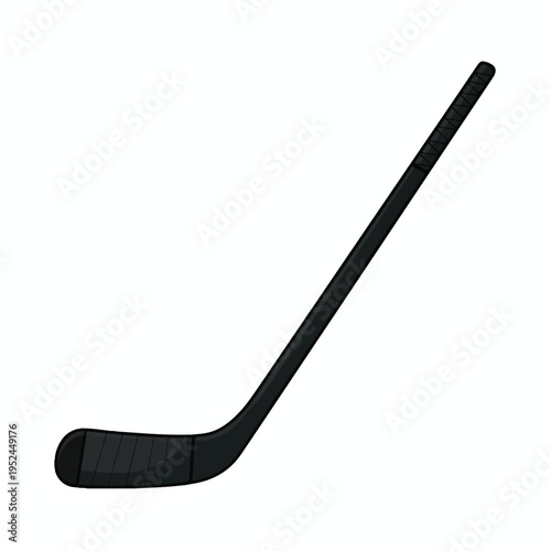A digital illustration of a black hockey stick against a white background.  (2)_traced