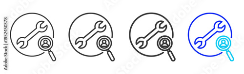 Probe Icon Set Collection Outline Style For Maintenance With Multiple Thickness Variations Modern Design Professional Vector Pack Creative Minimal Business Strategy Branding