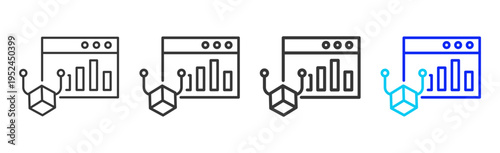 Matrix Icon Set Collection Outline Style For Maintenance With Multiple Thickness Variations Modern Design Professional Vector Pack Creative Minimal Business Strategy Branding