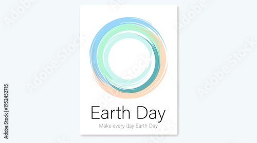 Earth Day circular pastel badge design with soft ring gradients and the tagline Make Every Day Earth Day
