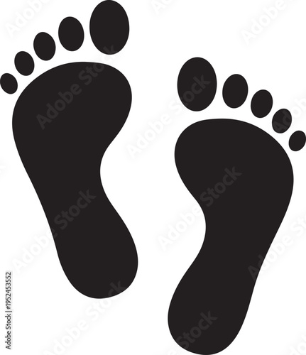 Human footprint icon. Vector illustration.