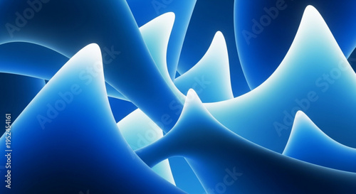 Abstract blue wave pattern with smooth curved shapes and gradient lighting effects