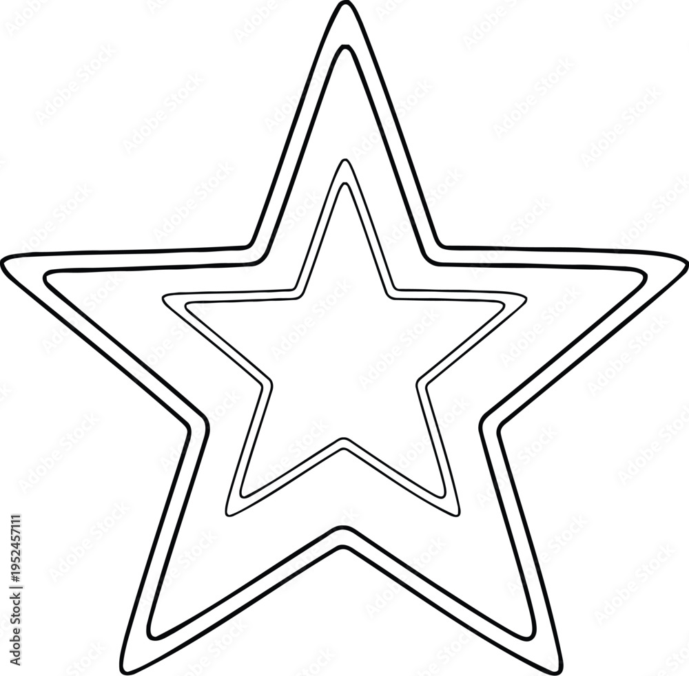Obraz premium Vector star icon with multiple outlines