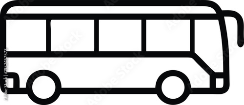 Travel bus line icon vector graphic clean outline vehicle transportation