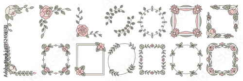 Ornate floral flourish set - Suitable for romantic themes, card making, or sophisticated web design.