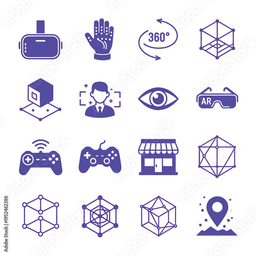 Augmented reality and virtual reality icons