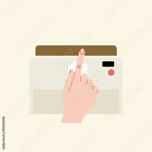 A Finger Gently Pressing a Soft, Puffy Digital UI Button