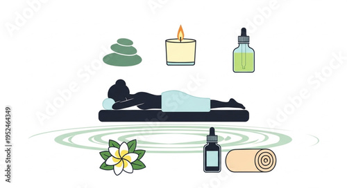 Spa Day Relaxation - Woman Receiving Massage with Aromatherapy and Hot Stones.