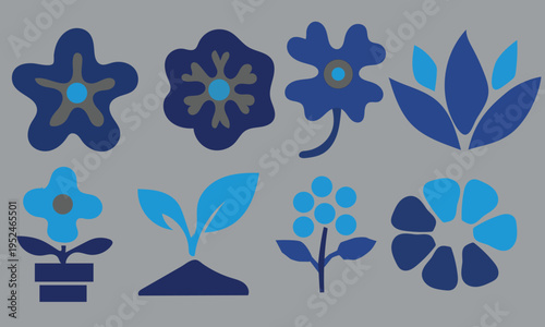 Creative modern and clean flower icon design template.