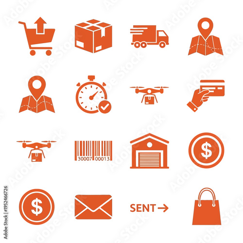 Ecommerce and delivery icons