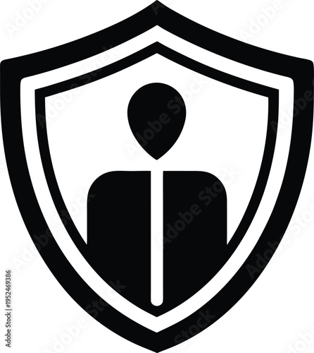 Person icon inside shield representing user data protection