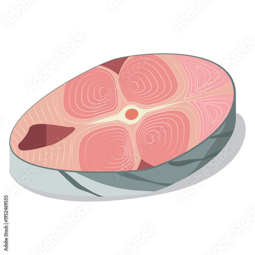 fresh mackerel steak cut vector.