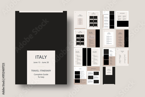 Travel Itinerary Magazine Template