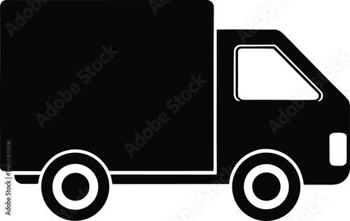 Delivery truck silhouette illustrating cargo transport logistics