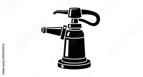 Vintage Soda Siphon - A Classic Beverage Dispenser in Black and White.