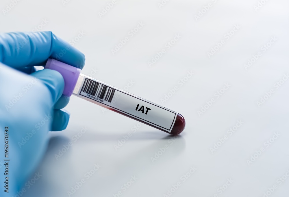Obraz premium Blood sample tube for indirect coomb test analysis.