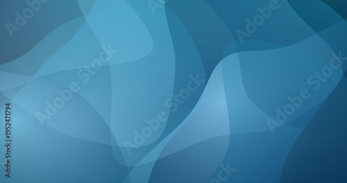 Abstract blue wave background with smooth translucent flowing shapes