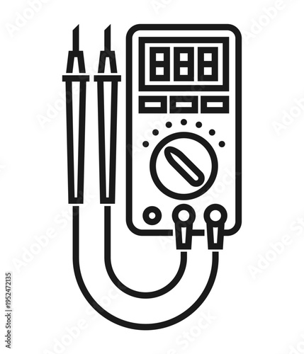 Multimeter icon in bold line - measuring instrument