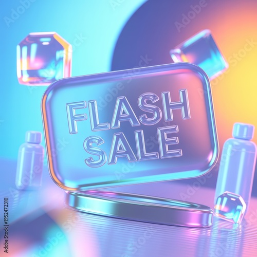 Flash Sale 3D Social Media Banner, Gradient Promo Ad, Modern Marketing Post Design