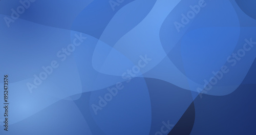 Abstract flowing organic shapes in deep blue and light blue blend soft gradient background