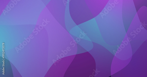 Abstract flowing organic shapes in purple and turquoise blend soft gradient background