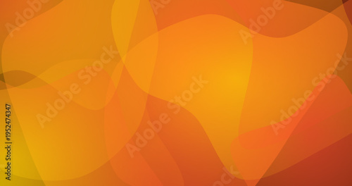 Abstract orange and yellow wavy fluid shapes overlay background for design