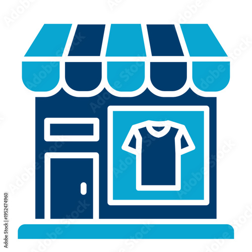 Minimal clothes shop icon representing fashion retail, boutique store, and apparel business