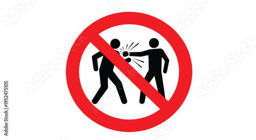 No fighting a prohibition sign depicting two figures in conflict