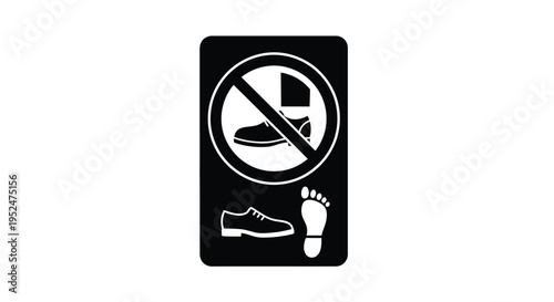 No shoes or bare feet allowed a prohibition sign illustration