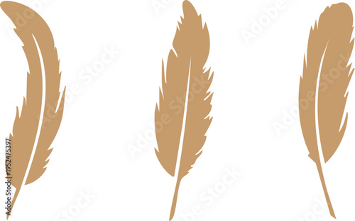 Feather Vector Set, Feather Icons Pack, Feather Silhouette Set, Black Feather Vector, Minimal Feather Icons, Feather Clipart Set, Simple Feather Design, Feather Elements Pack, Feather Shape Set, Natur