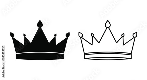 Two distinct crown designs one solid one with intricate detailing