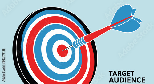 Target audience concept with dart hitting bullseye