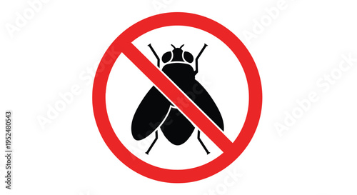 No flies allowed A prohibition sign featuring a silhouette of a fly