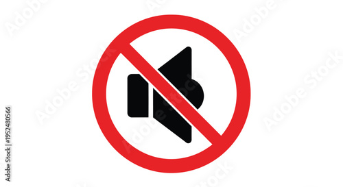 No sound allowed a red prohibition sign with a speaker icon
