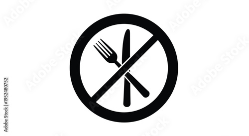 No food or drinks allowed a crossed out fork and knife symbol