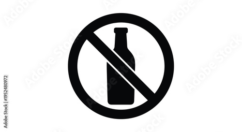 No bottles allowed a prohibition sign depicting a glass bottle