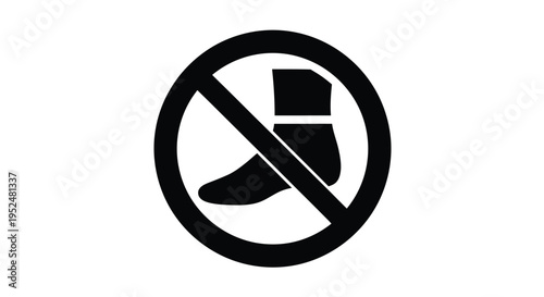 No footwear allowed a silhouette of a foot with a prohibiting sign