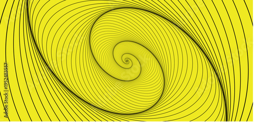 Modern Spiral Circle Design with Swirling Lines, Fractal Vortex Waves, Colorful Light Texture, Abstract Decorative Background Vector Illustration