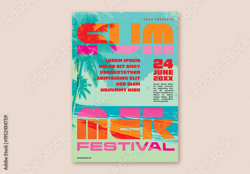 Colorful Summer Party Event Poster